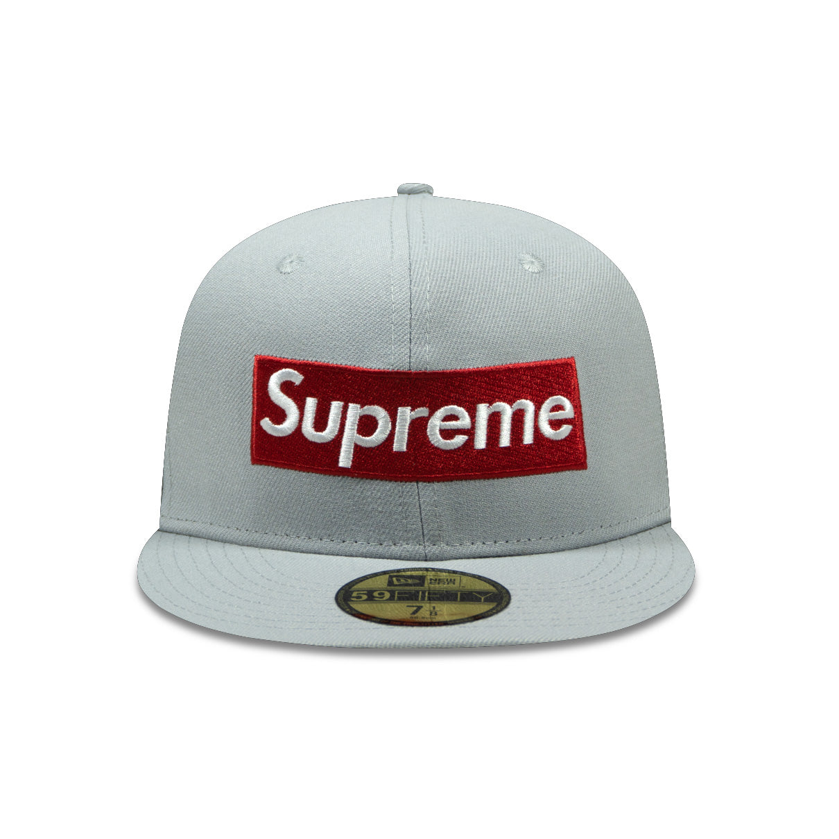 SUPREME BONES BOX LOGO NEW ERA FITTED HAT GREY
