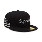SUPREME BONES BOX LOGO NEW ERA FITTED HAT BLACK
