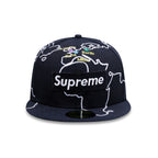 CAP SUPREME WORLDWIDE BOX LOGO NEW ERA HAT BLACK